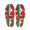 Green Stripes Watermelon Pattern Print Slippers