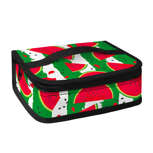 Green Stripes Watermelon Pattern Print Small Lunch Bag