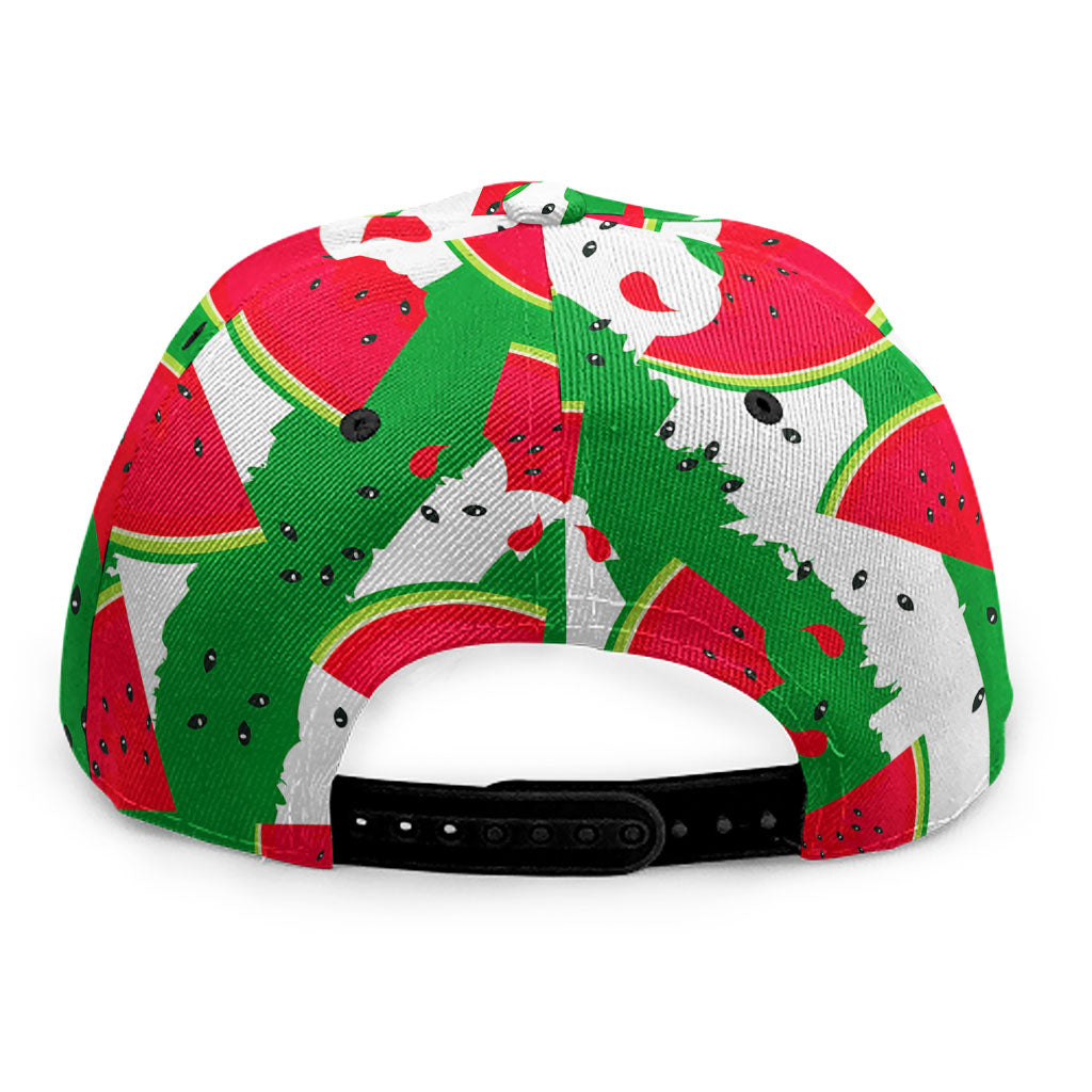 Green Stripes Watermelon Pattern Print Snapback Cap