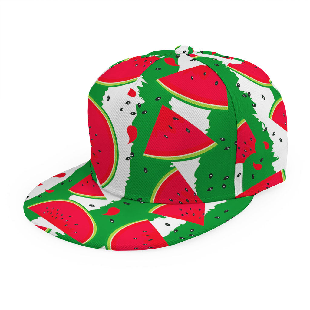 Green Stripes Watermelon Pattern Print Snapback Cap
