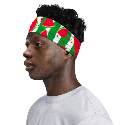 Green Stripes Watermelon Pattern Print Sports Headband
