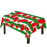 Green Stripes Watermelon Pattern Print Tablecloth