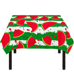 Green Stripes Watermelon Pattern Print Tablecloth