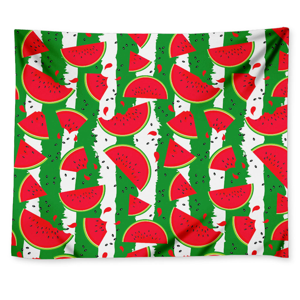 Green Stripes Watermelon Pattern Print Tapestry
