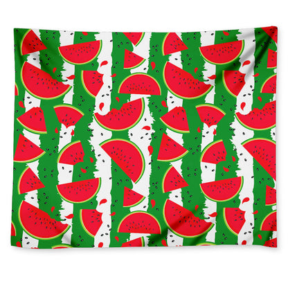 Green Stripes Watermelon Pattern Print Tapestry