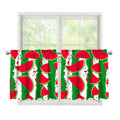 Green Stripes Watermelon Pattern Print Tier Curtains