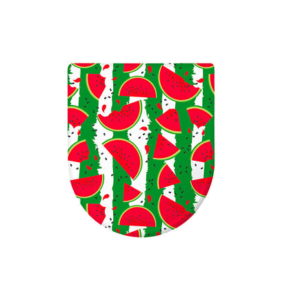 Green Stripes Watermelon Pattern Print Toilet Lid Cover