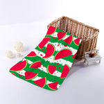 Green Stripes Watermelon Pattern Print Towel