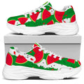 Green Stripes Watermelon Pattern Print White Chunky Shoes