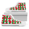 Green Stripes Watermelon Pattern Print White High Top Sneakers