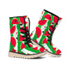 Green Stripes Watermelon Pattern Print Winter Boots