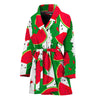 Green Stripes Watermelon Pattern Print Women's Bathrobe