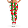 Green Stripes Watermelon Pattern Print Women's Leggings