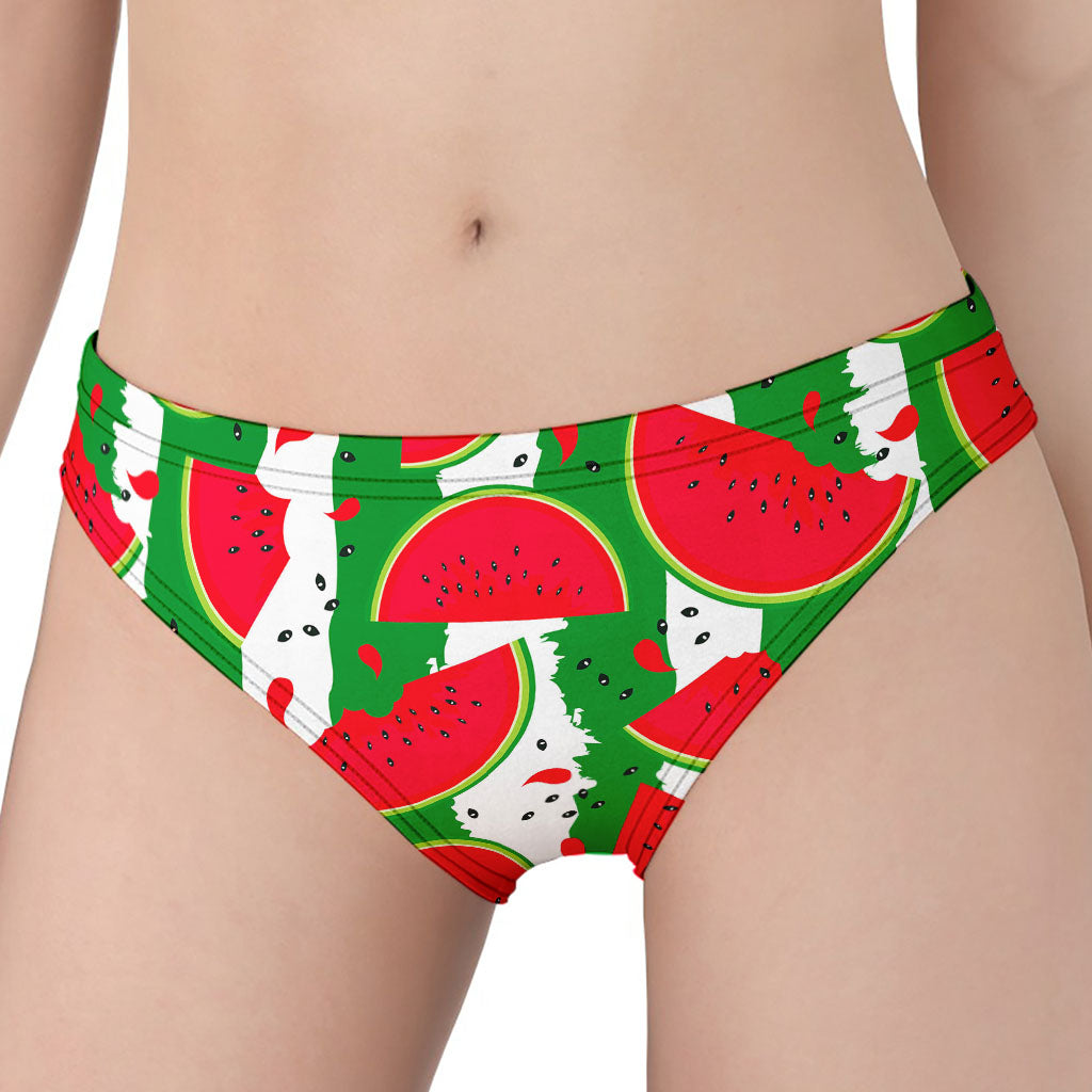 Green Stripes Watermelon Pattern Print Women's Panties