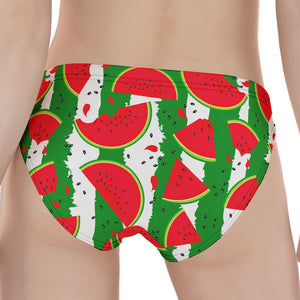 Green Stripes Watermelon Pattern Print Women's Panties