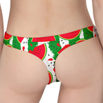 Green Stripes Watermelon Pattern Print Women's Thong