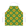 Green Sunflower Pattern Print Adjustable Apron