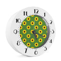 Green Sunflower Pattern Print Alarm Clock