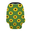 Green Sunflower Pattern Print Baby Seat Cover