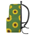 Green Sunflower Pattern Print Backpack