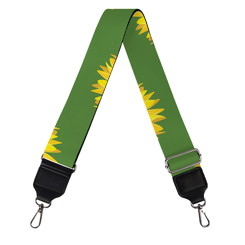 Green Sunflower Pattern Print Bag Strap