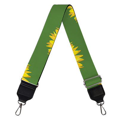 Green Sunflower Pattern Print Bag Strap