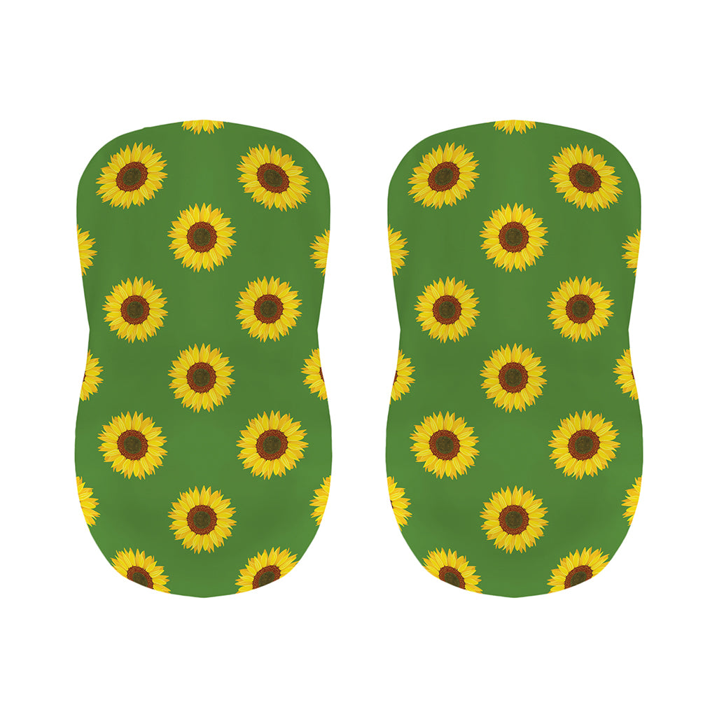 Green Sunflower Pattern Print Bar Stool Covers