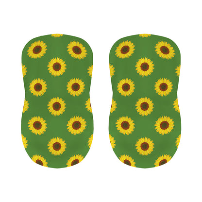 Green Sunflower Pattern Print Bar Stool Covers