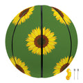 Green Sunflower Pattern Print Basketball