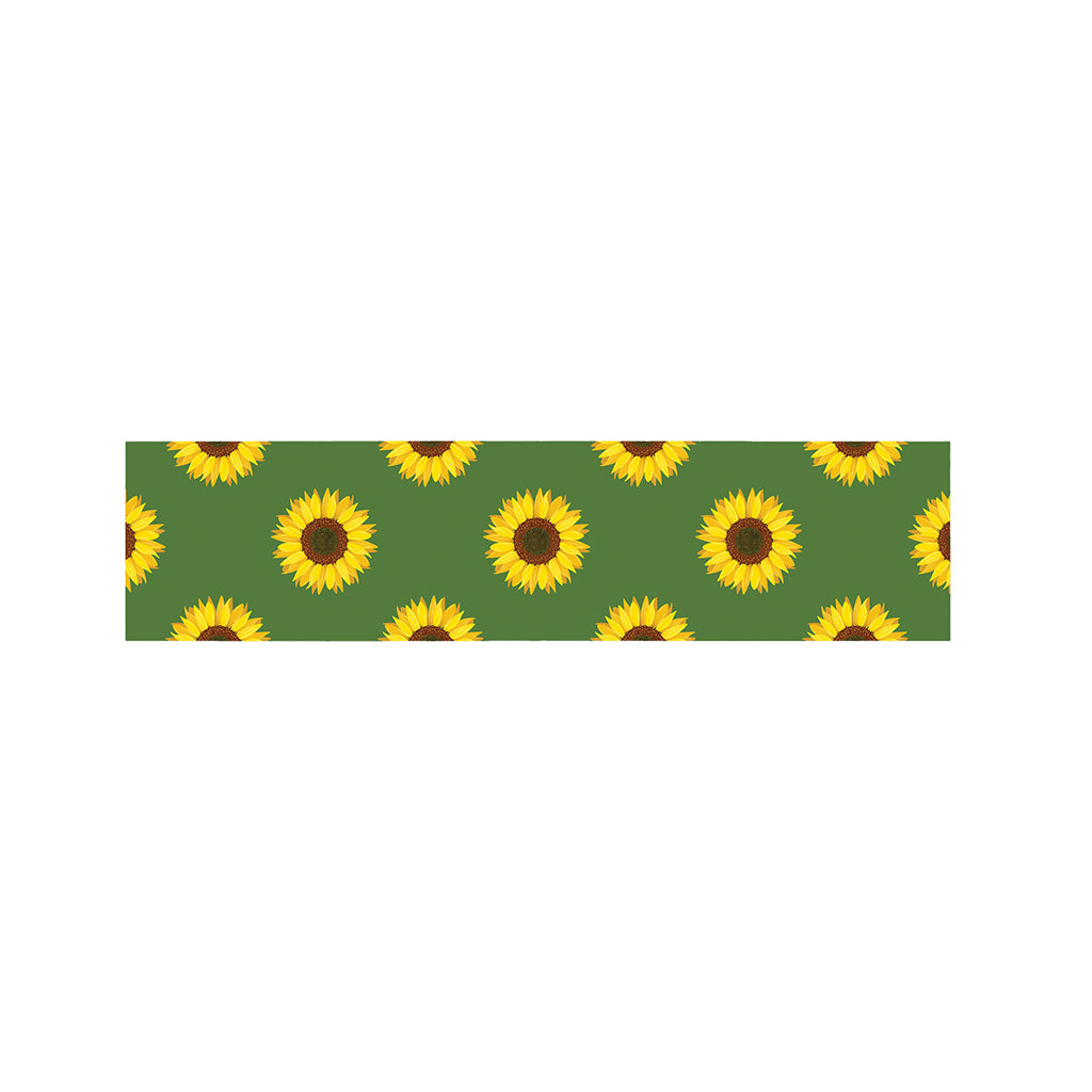 Green Sunflower Pattern Print Bed Runner