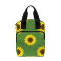 Green Sunflower Pattern Print Bible Tote Bag