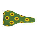 Green Sunflower Pattern Print Bicycle Seat Cover