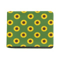Green Sunflower Pattern Print Bifold Wallet