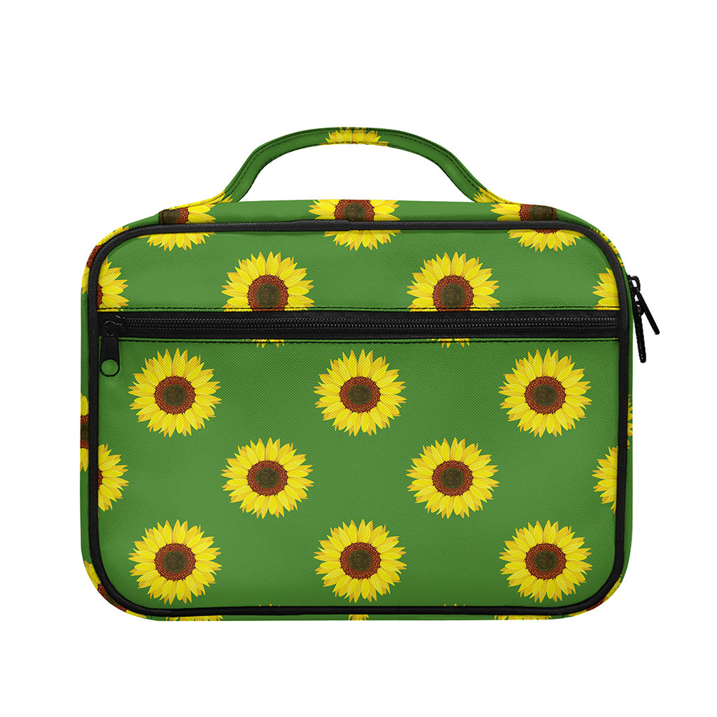 Green Sunflower Pattern Print Briefcase Bible Bag