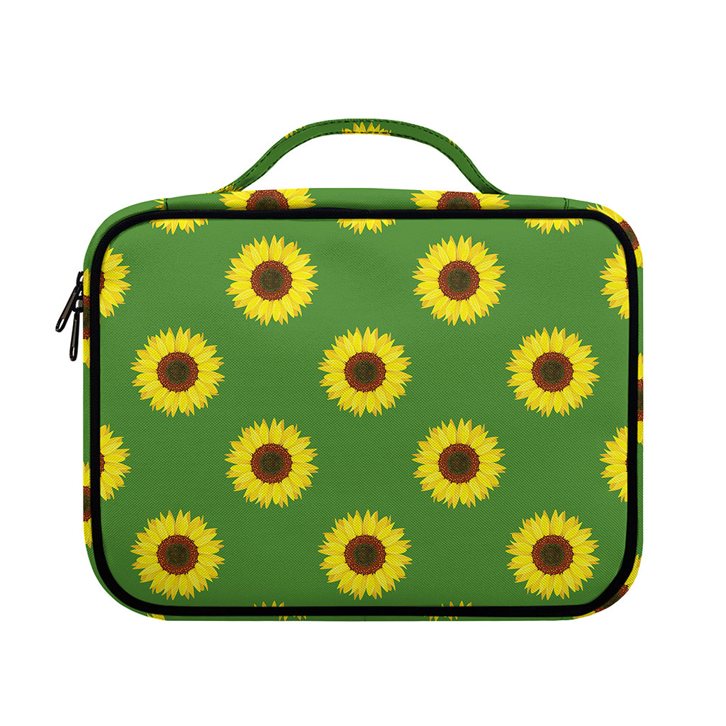 Green Sunflower Pattern Print Briefcase Bible Bag
