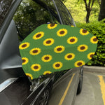 Green Sunflower Pattern Print Car Side Mirror Covers