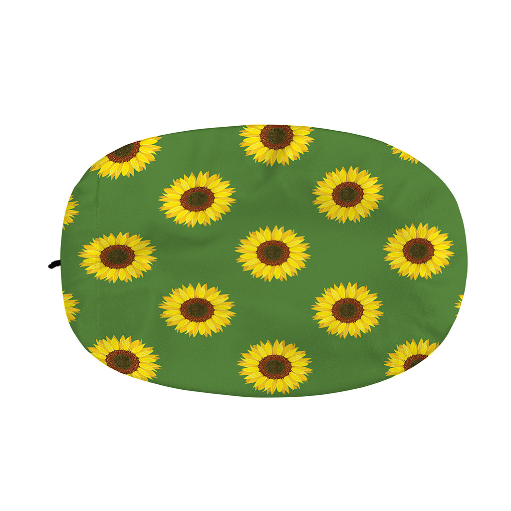 Green Sunflower Pattern Print Car Side Mirror Covers