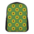 Green Sunflower Pattern Print Casual Backpack