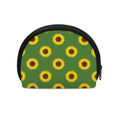 Green Sunflower Pattern Print Coin Purse