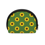 Green Sunflower Pattern Print Coin Purse