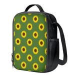 Green Sunflower Pattern Print Crossbody Lunch Bag