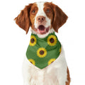 Green Sunflower Pattern Print Dog Bandana