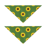 Green Sunflower Pattern Print Dog Bandana