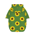 Green Sunflower Pattern Print Dog Zip Up Hoodie