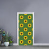 Green Sunflower Pattern Print Door Sticker