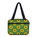 Green Sunflower Pattern Print Double Strap Bible Bag