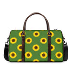 Green Sunflower Pattern Print Duffle Bag
