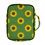 Green Sunflower Pattern Print Front Pocket Bible Bag