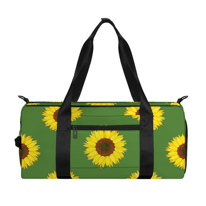 Green Sunflower Pattern Print Gym Bag