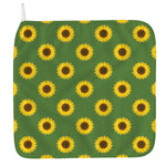 Green Sunflower Pattern Print Hand Towel